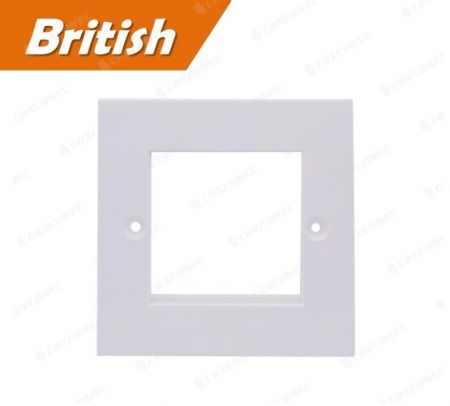 British Style Single Gang Ethernet Wall Plate in White Color - Keystone Jack Faceplate Frame